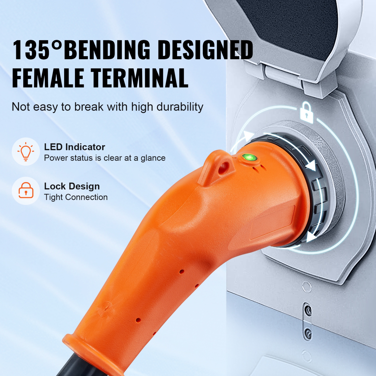 VEVOR 30 Feet RV Power Cord, 50 Amp, Heavy Duty STW 6/3 + 8/1 Generator Cord, NEMA 14-50P Male NEMA SS2-50R Female Plug, with LED Indicator Handle