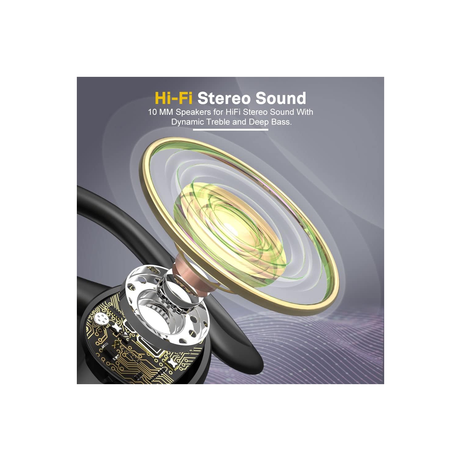 Écouteurs Bluetooth sans fil étanches, casque d'écoute sport Dual Wear, écouteurs bouton stéréo, 20 heures de lecture TWS