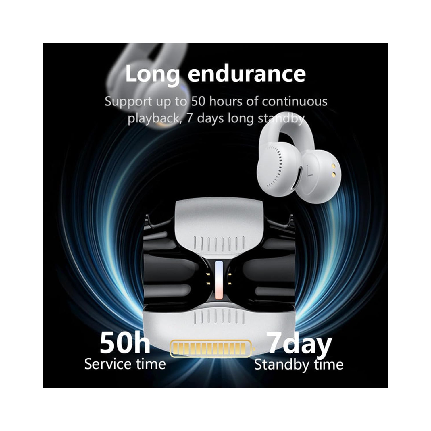 Écouteurs Bluetooth sans fil à pince, faible latence, longue durée de vie, casque de jeu