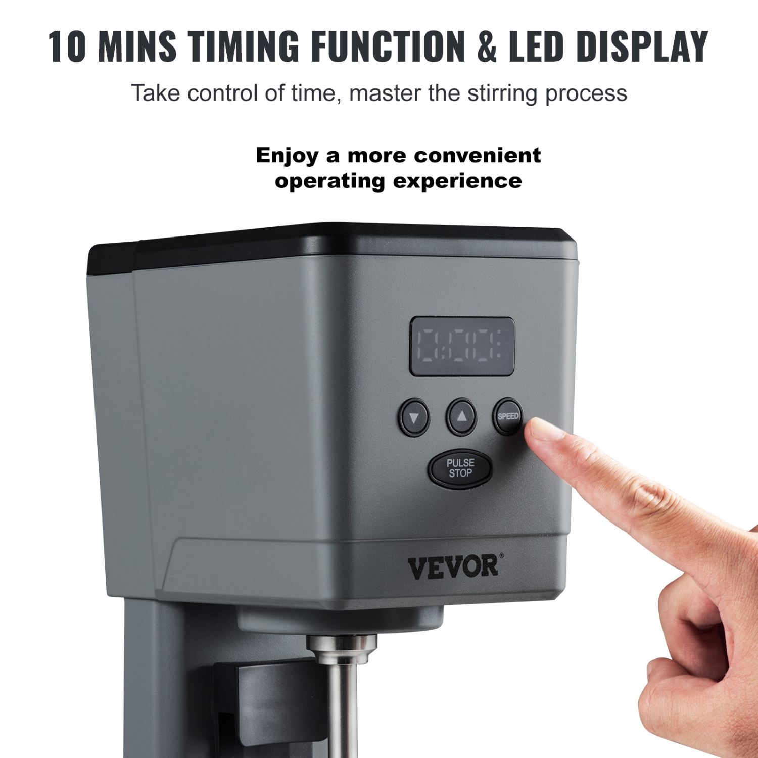 Machine à lait frappé VEVOR 375&nbsp;W, machine à lait frappé électrique, mélangeur à une tête, microcommutateur intelligent LED, mélangeur à lait