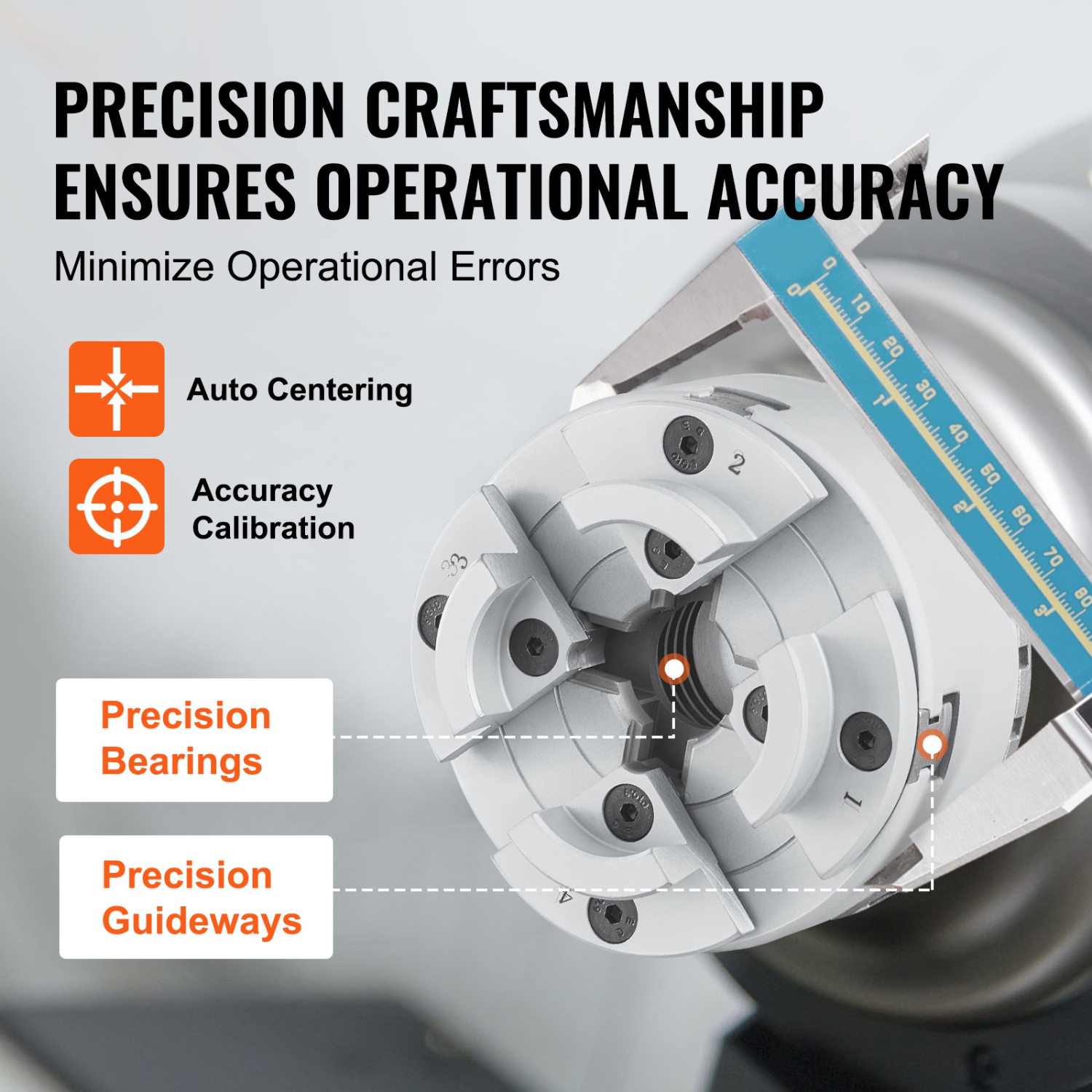 Mandrin à 4 mâchoires VEVOR KP96, diamètre de 3,75&nbsp;po, accessoires pour machine à tourner à mandrin métallique, outil à centrage automatique,