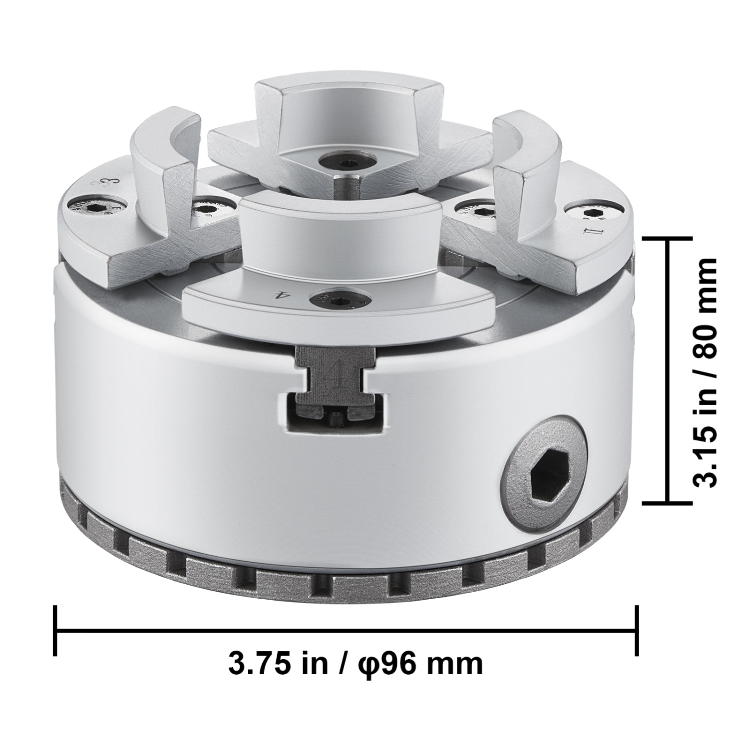 Mandrin à 4 mâchoires VEVOR KP96, diamètre de 3,75&nbsp;po, accessoires pour machine à tourner à mandrin métallique, outil à centrage automatique,