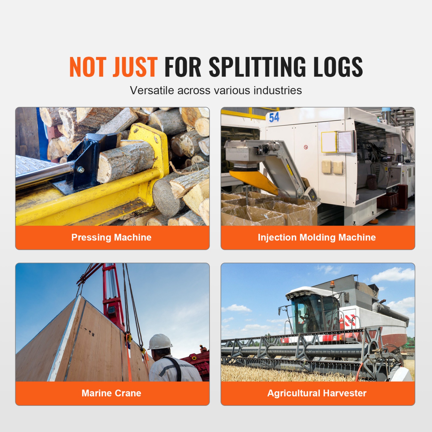 VEVOR 22GPM Hydraulic Log Splitter Pump, 2 Stage 4000PSI Log Splitter Pump, 1" Inlet 3/4" NPT Outlet 3600 RPM Aluminum Hydraulic Gear Pump, for Small