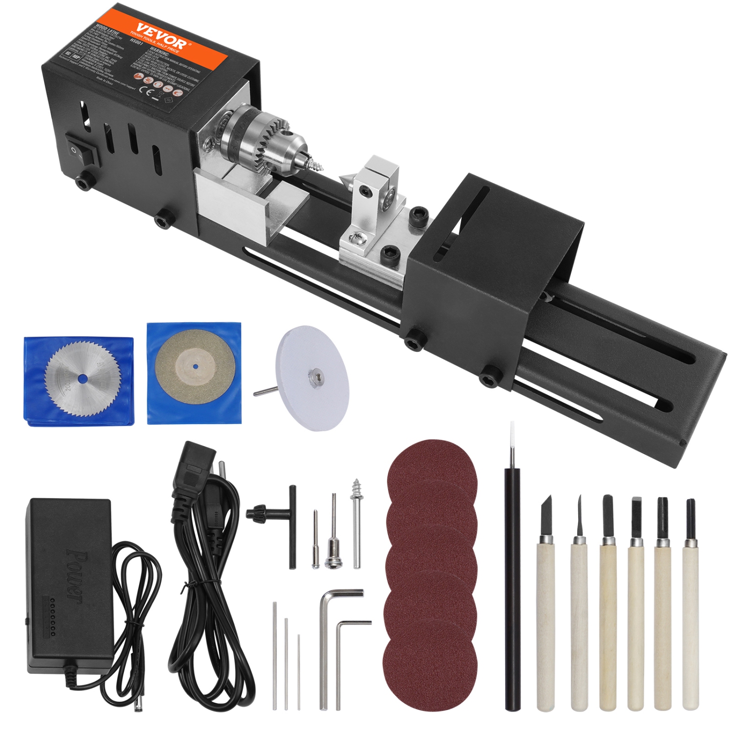 Mini-Lathe 2,76&nbsp;po x 6,3&nbsp;po, mini Lathe Tools 24 V DC 96&nbsp;W Accessoires de machine à fraiser, 7 vitesses