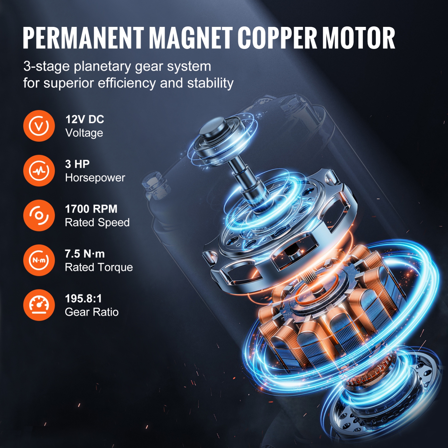 VEVOR 10,000 lb Electric Winch, 12V DC Truck Winch with Φ7/20 in x 65 ft Synthetic Rope Aluminum Fairlead Wireless & Wired Remote Control, IP55