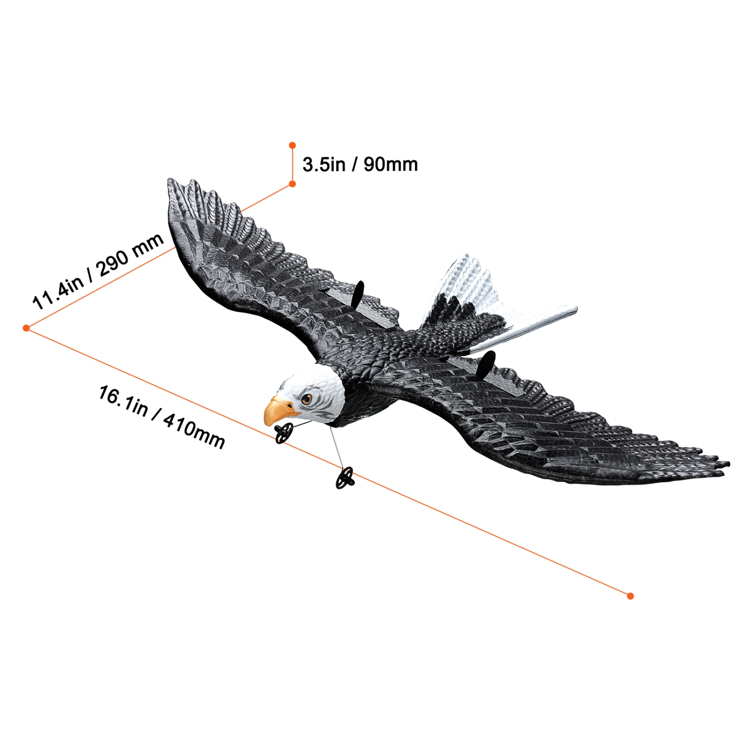 VEVOR 2.4GHZ RC Plane, 2 Channel Remote Control Airplane with 6-Axis Gyro Stabilizer, Ready to Fly Eagle Aircraft Plane Toy with 2 Batteries, Easy to