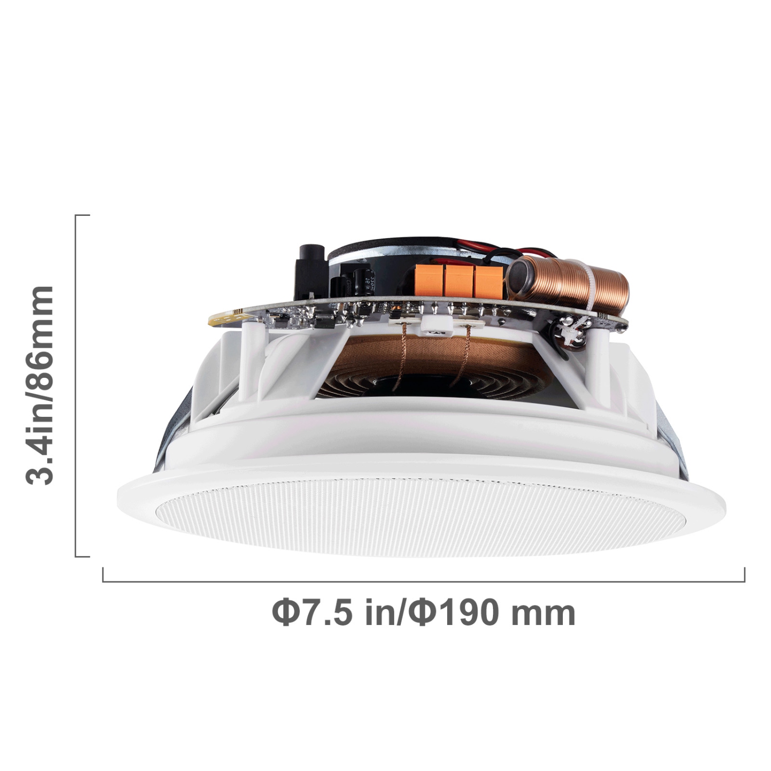 VEVOR 4 PCs 6.5'' Bluetooth in Ceiling Speakers, 150W, Flush Mount Ceiling & in-Wall Speaker System with 8ΩImpedance 89dB Sensitivity, for Home