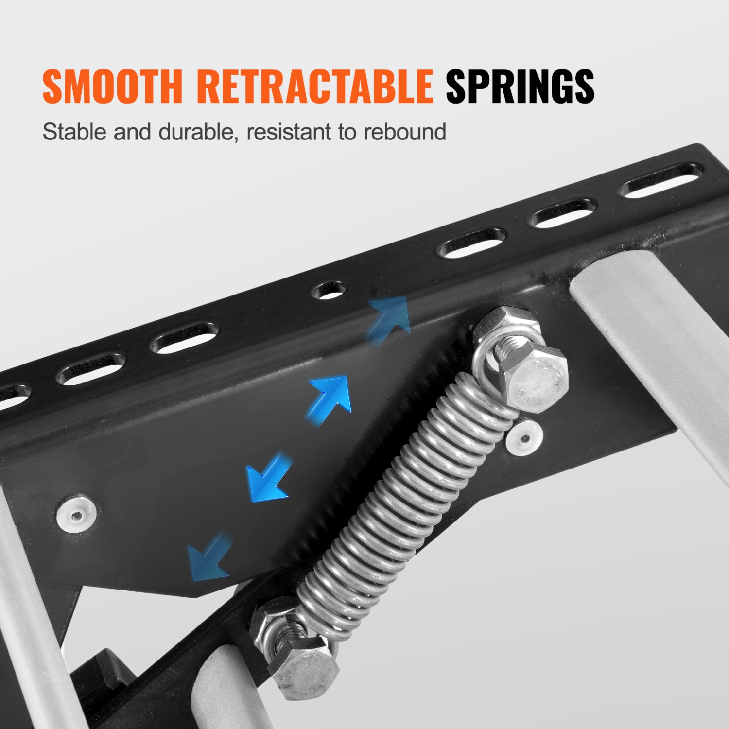 VEVOR 2-Step RV Steps, Manual Retractable RV Stairs, 440 LBS Load Capacity, Aluminum Alloy Steps, Thickened Steel Plate, Non-Slip Steps for Entry and