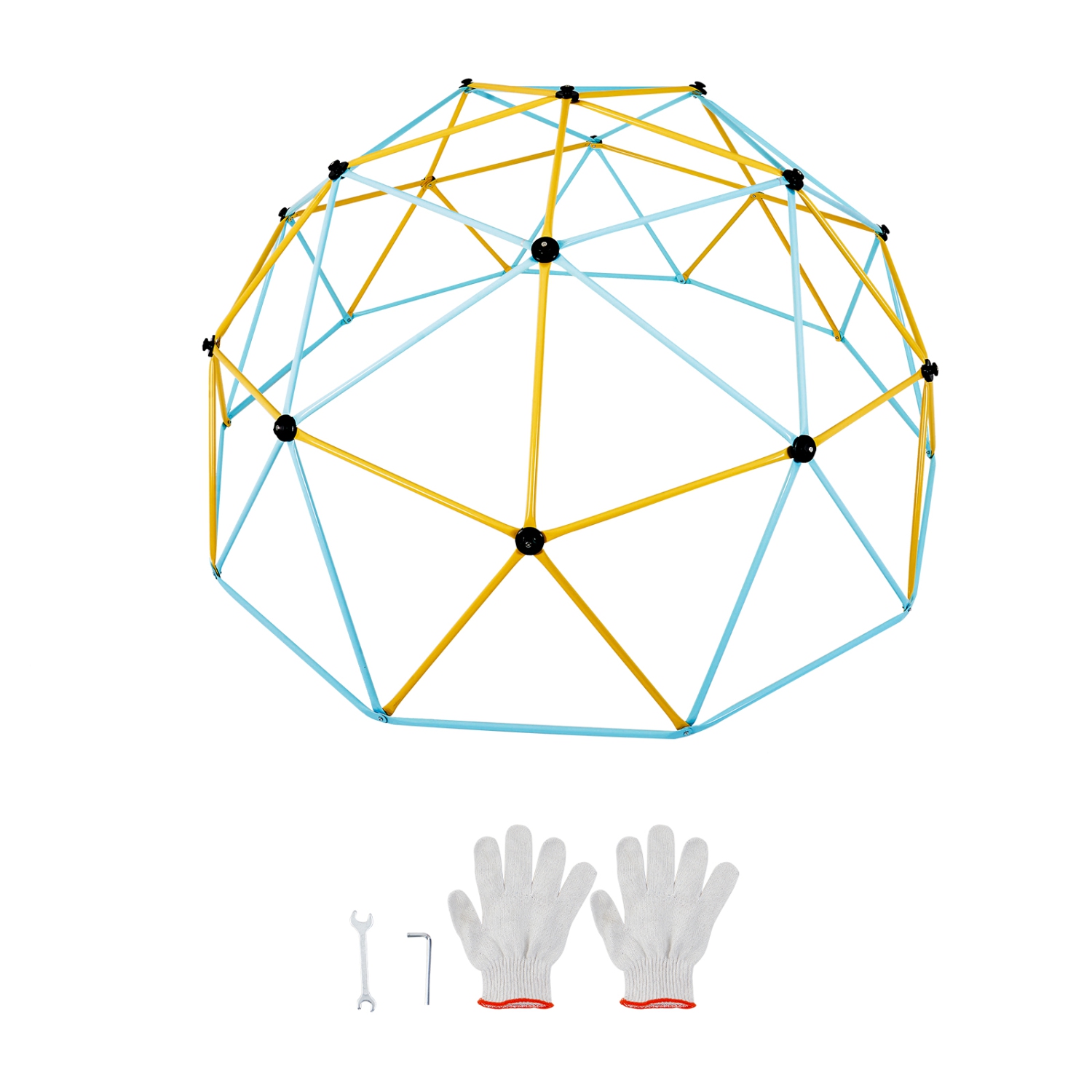 VEVOR 10FT Climbing Dome, Geometric Dome Climber Play Center for Kids 3 to 10 Years Old, Jungle Gym Supports 750LBS and Easy Assembly, with Climbing