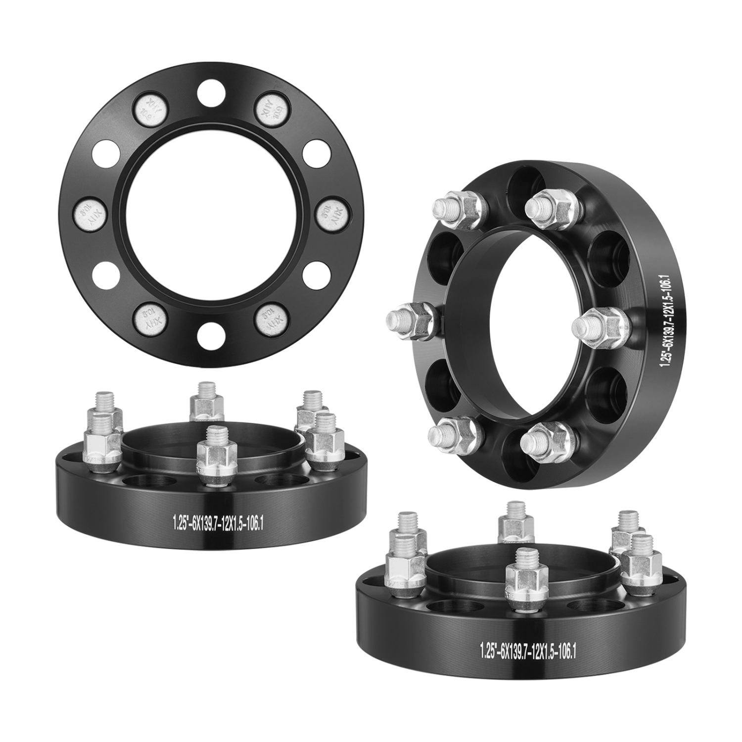 VEVOR 1.25" 6"x5" Wheel Spacers, Wheel Adapters, 6 Lug Forged Spacer, 106.1 mm Bore Hubcentric M12 x1.5 Studs Spacers, Fit for 1979-2023 Toyota and