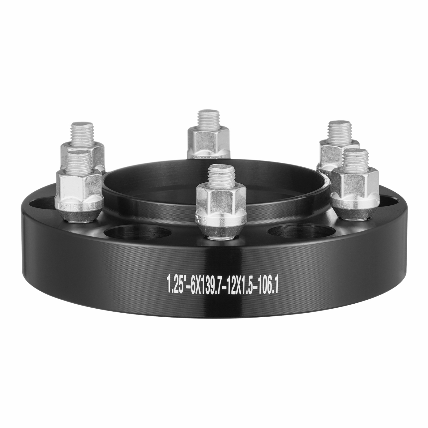 VEVOR 1.25" 6"x5" Wheel Spacers, Wheel Adapters, 6 Lug Forged Spacer, 106.1 mm Bore Hubcentric M12 x1.5 Studs Spacers, Fit for 1979-2023 Toyota and
