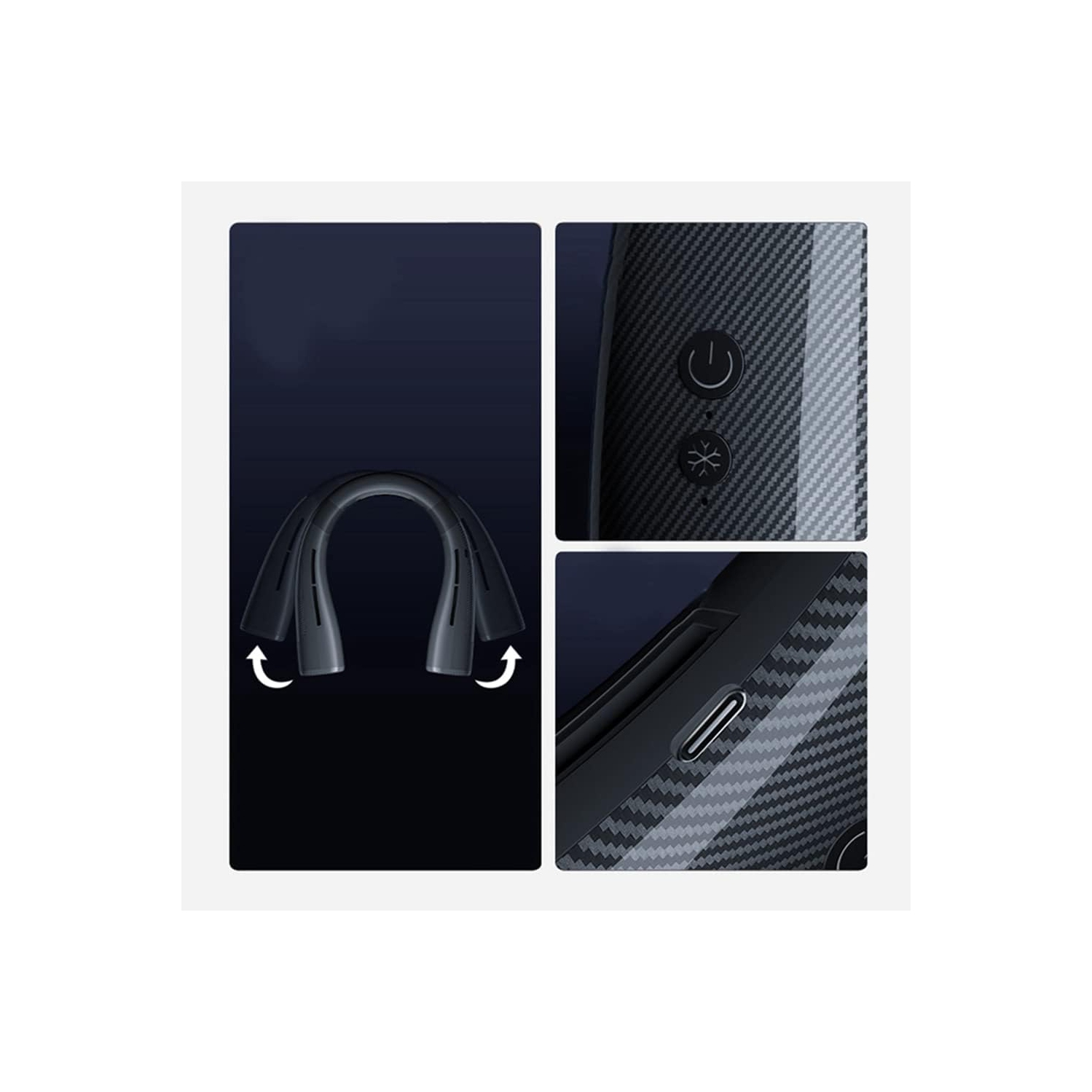 Climatiseur de cou de 4000 mAh, refroidisseur d'air rechargeable USB pour sports d'été, blanc