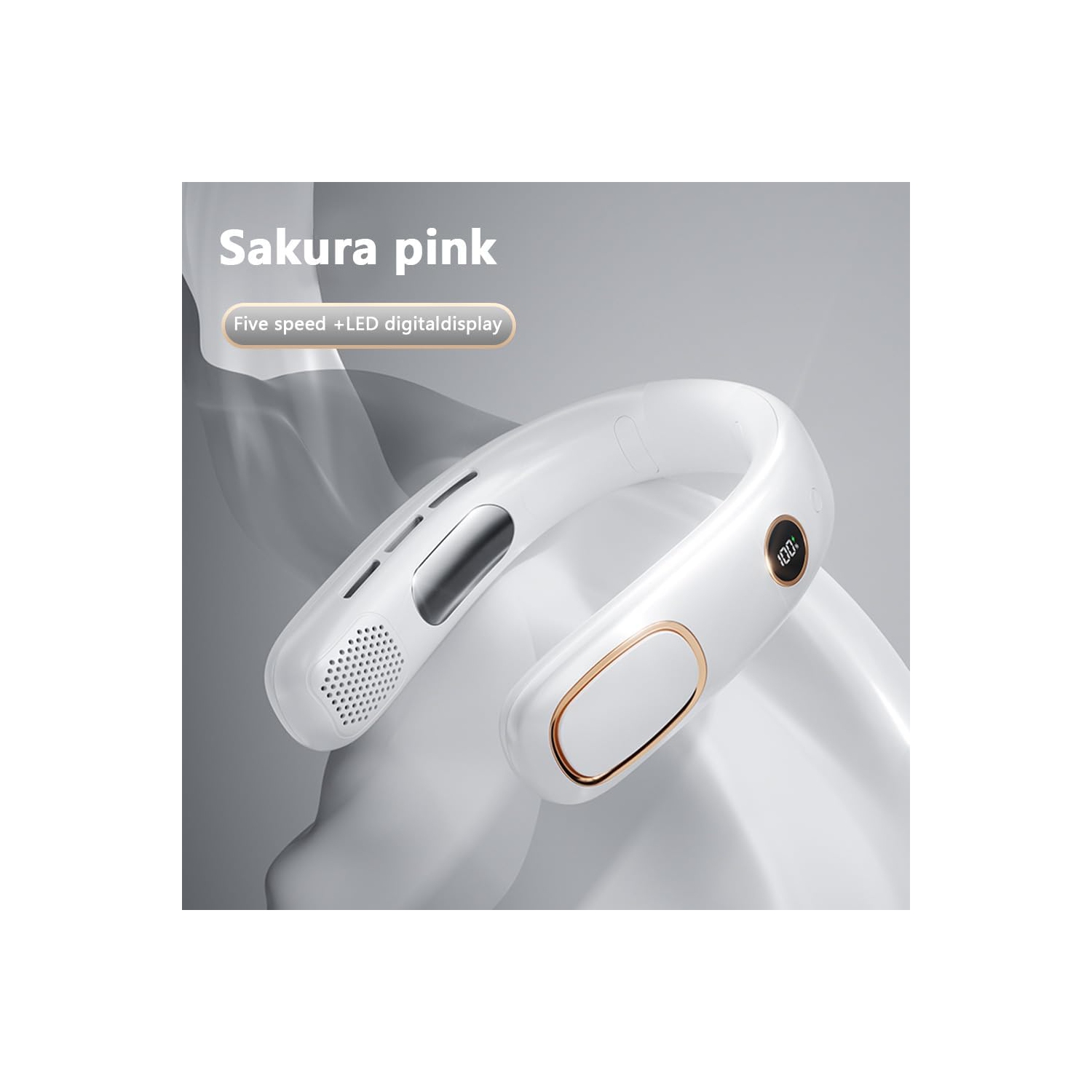 Neck Fan, Hands Free Portable Powered Fan, 5 Speeds, USB Neck Fan