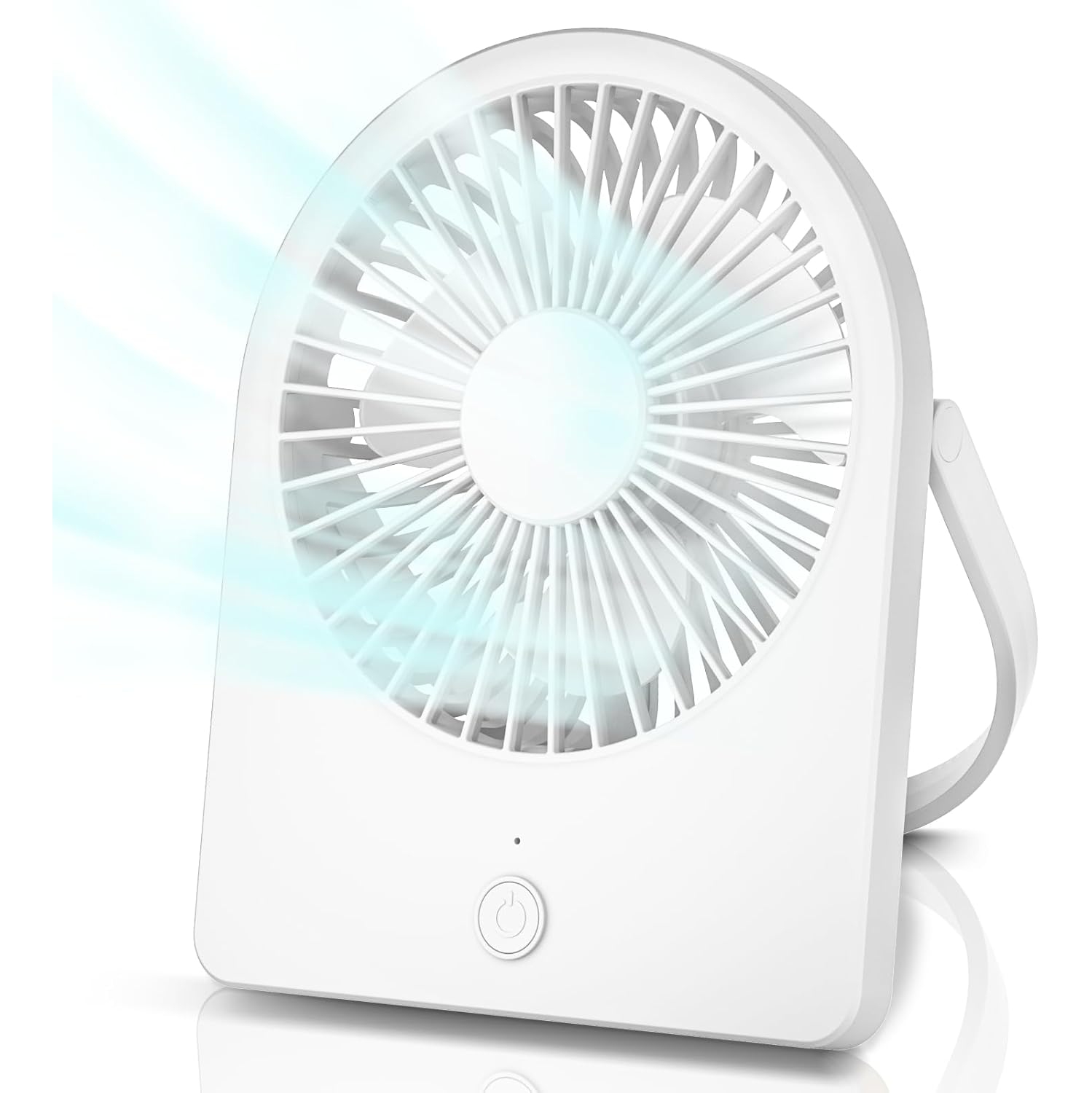 Ventilateur de bureau USB portatif, petit ventilateur personnel alimenté par USB-A, 3 vitesses, mini ventilateur de bureau pliable et suspendu