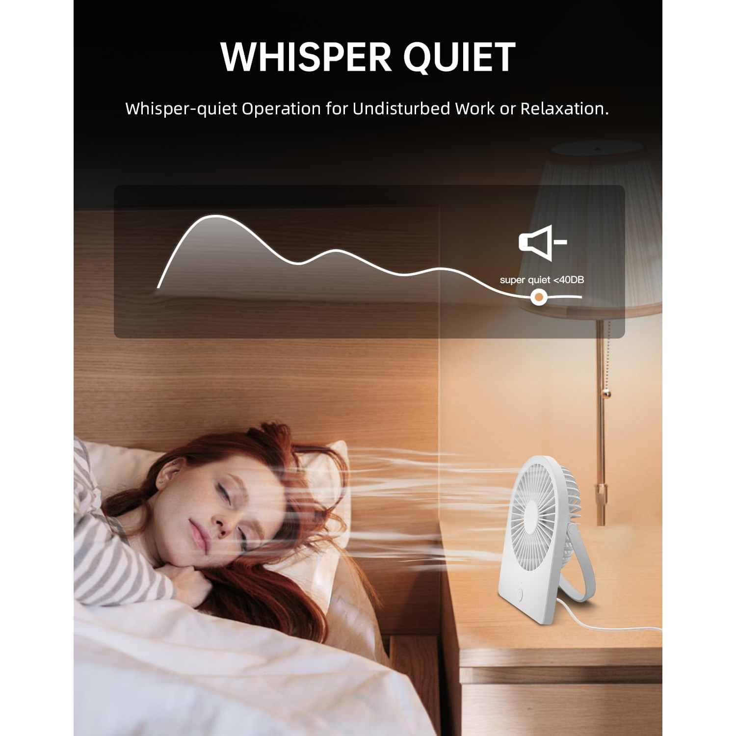 Ventilateur de bureau USB portatif, petit ventilateur personnel alimenté par USB-A, 3 vitesses, mini ventilateur de bureau pliable et suspendu