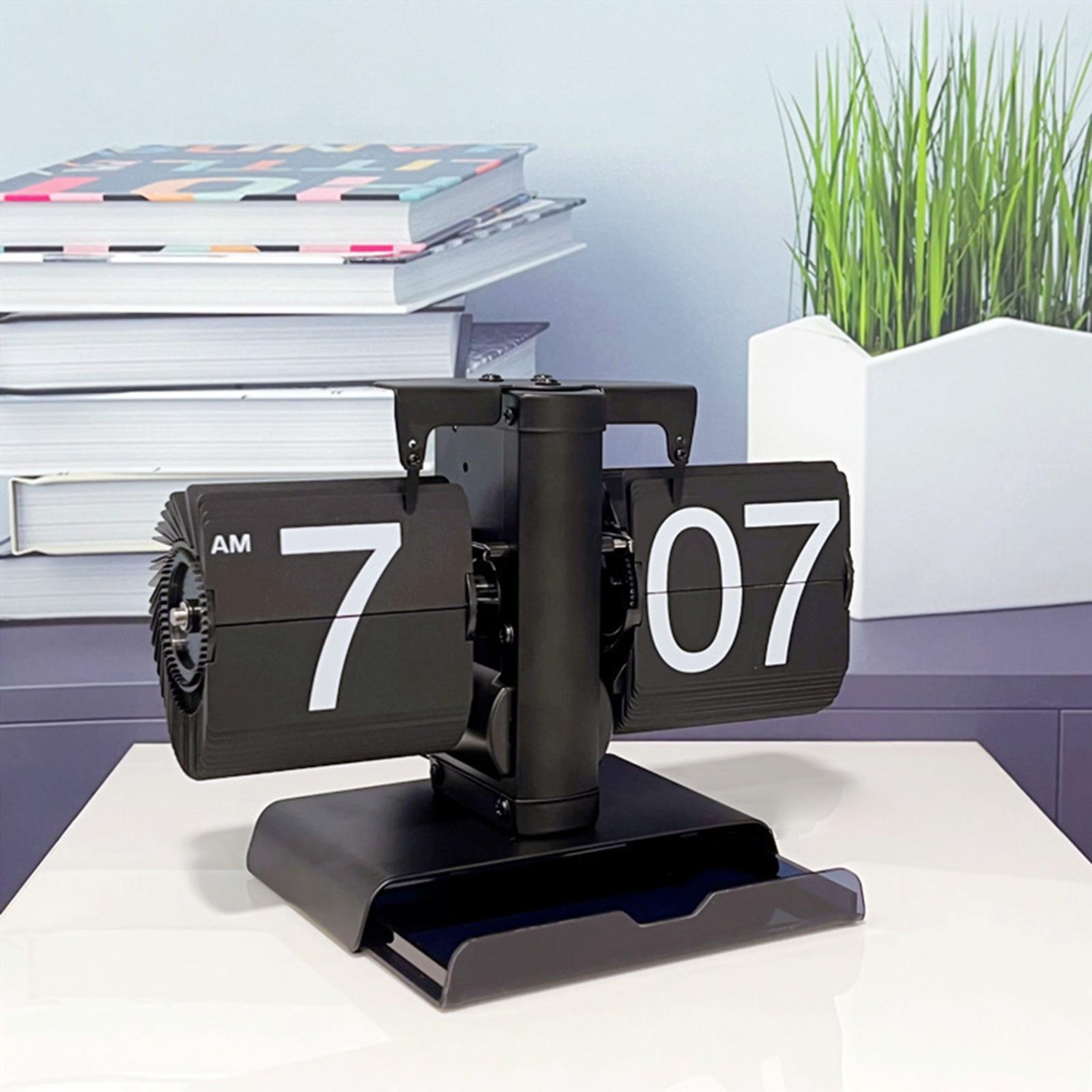 Ausgewogene digitale Klappuhr, kreative mechanische Retro-Tischuhr mit Schubladenaufbewahrung, Heimdekoration, geeignet für Schlafzimmer und Büro