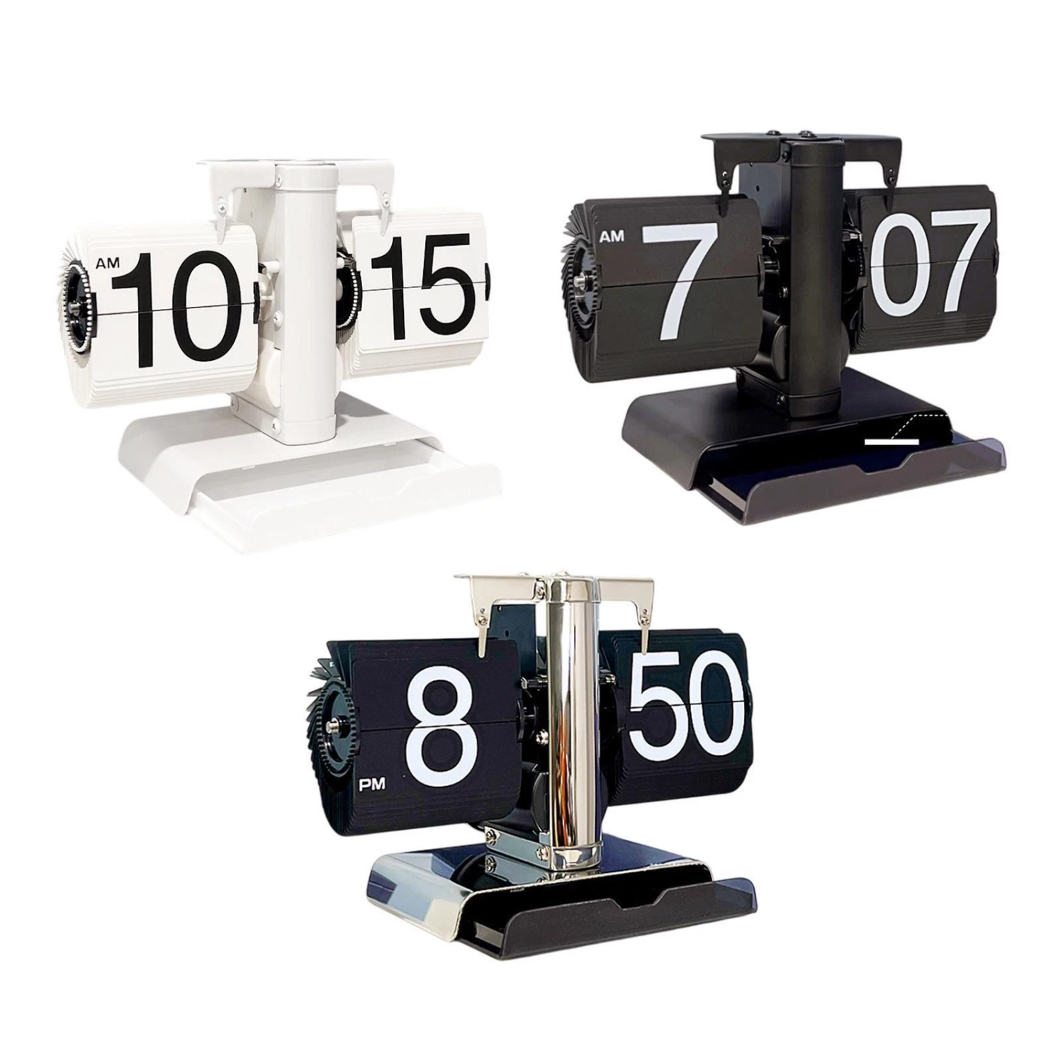 Ausgewogene digitale Klappuhr, kreative mechanische Retro-Tischuhr mit Schubladenaufbewahrung, Heimdekoration, geeignet für Schlafzimmer und Büro