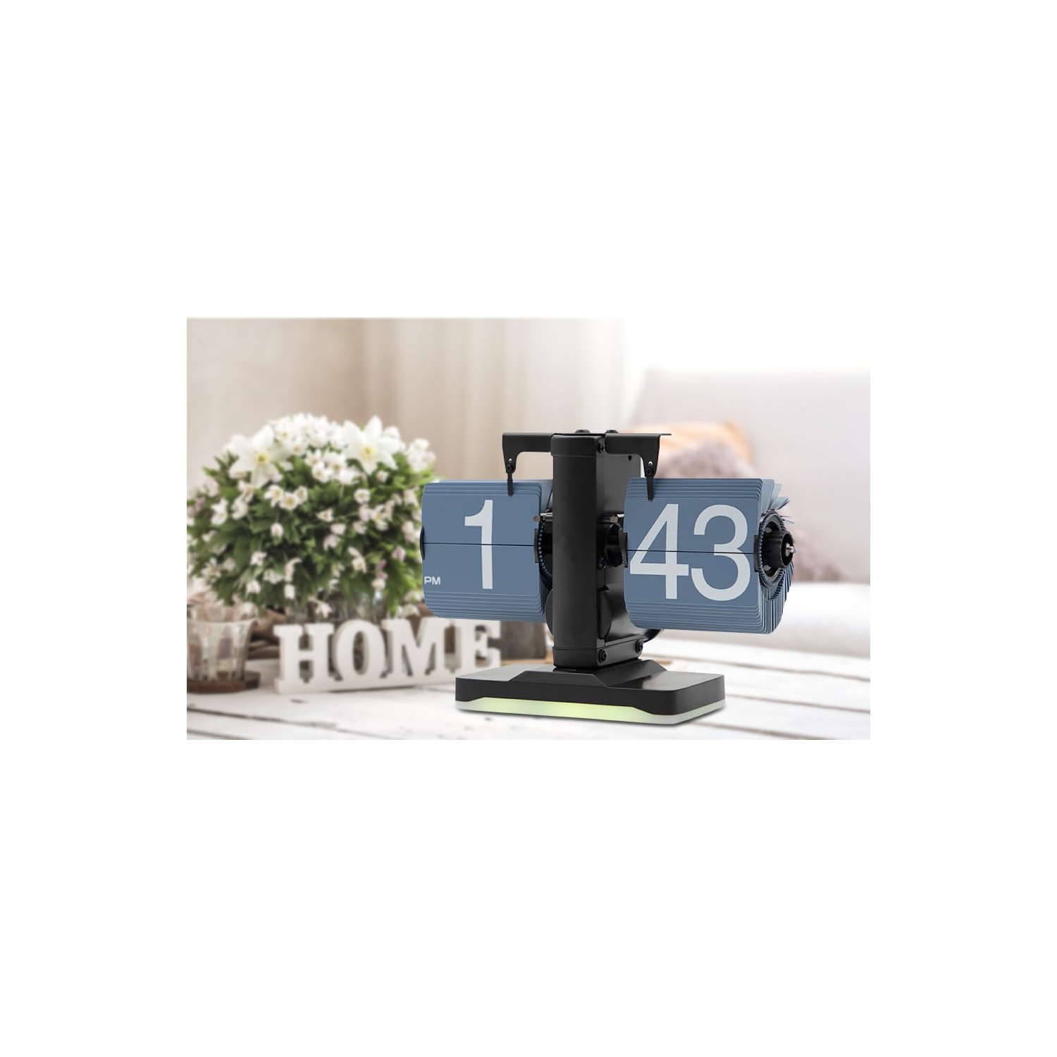 Réveille-matin silencieux qui tourne les pages – Écran LED haute définition, modèle hybride durable en polypropylène/métal, idéal pour le