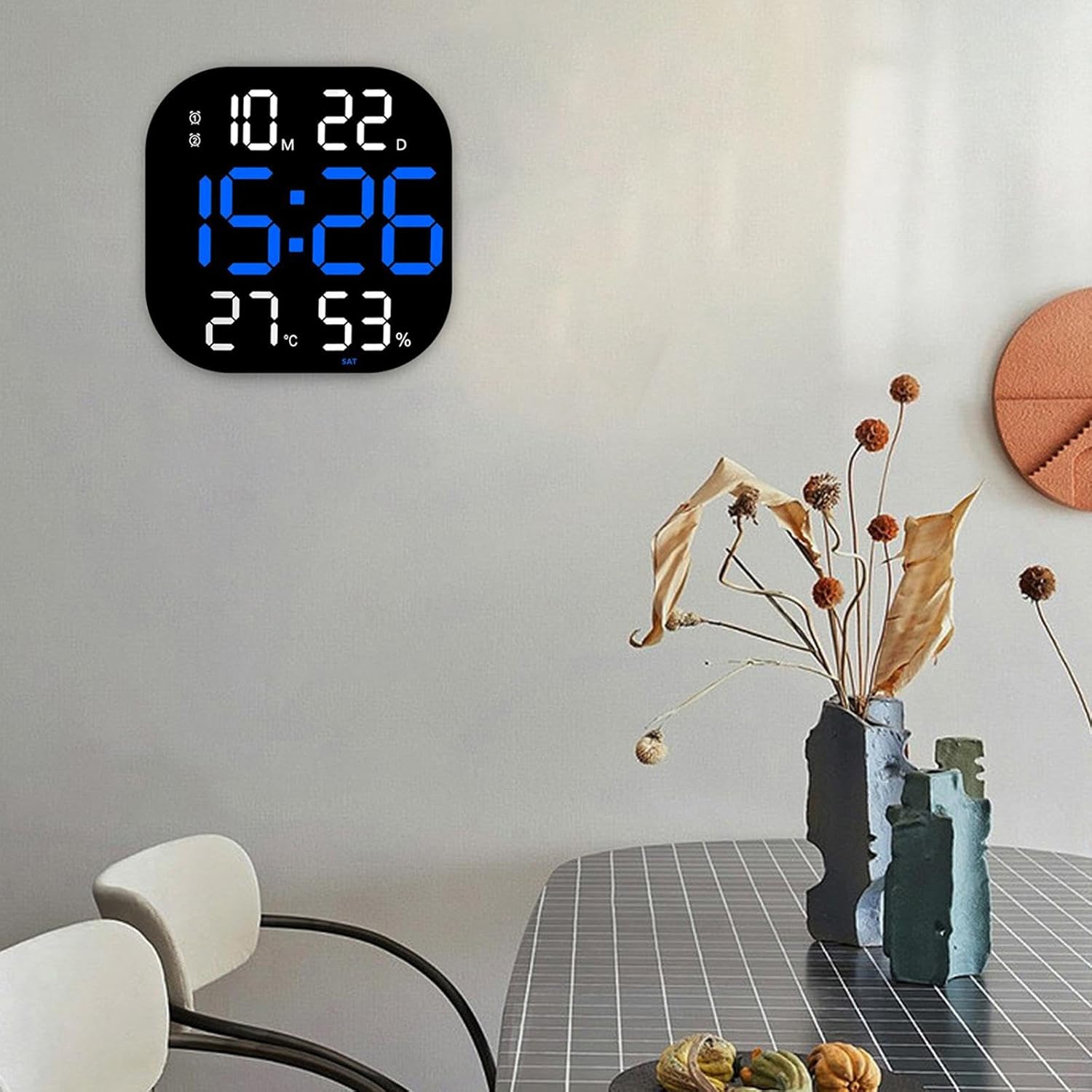 Horloge numérique pour personnes âgées&nbsp;: très grande police, télécommande sans fil, affichage double de la température en Fahrenheit/Celsius