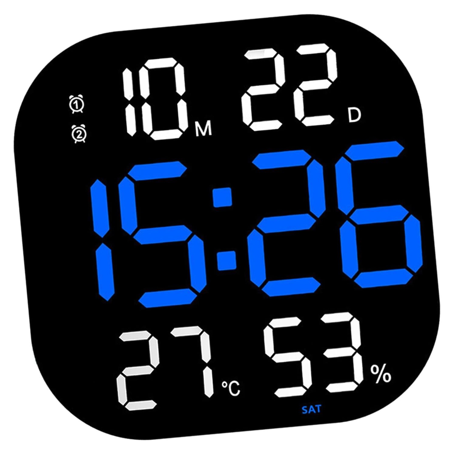 Horloge numérique pour personnes âgées&nbsp;: très grande police, télécommande sans fil, affichage double de la température en Fahrenheit/Celsius