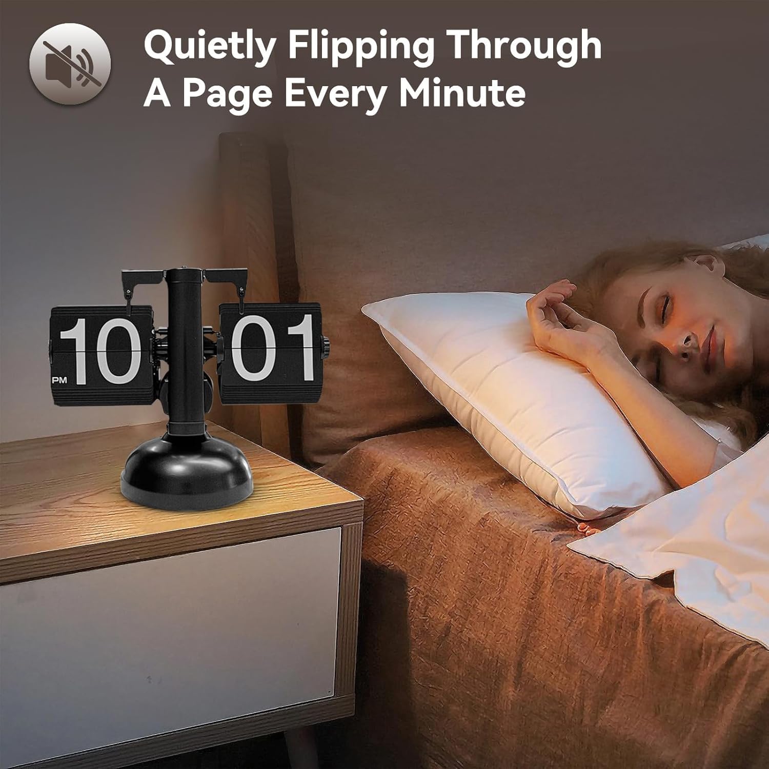 Balanced Page Turning Digital Clock, Creative Mechanical Retro Style Desk Clock Durable Automatic Page Turning Desk Clock Home Decoration Suitable