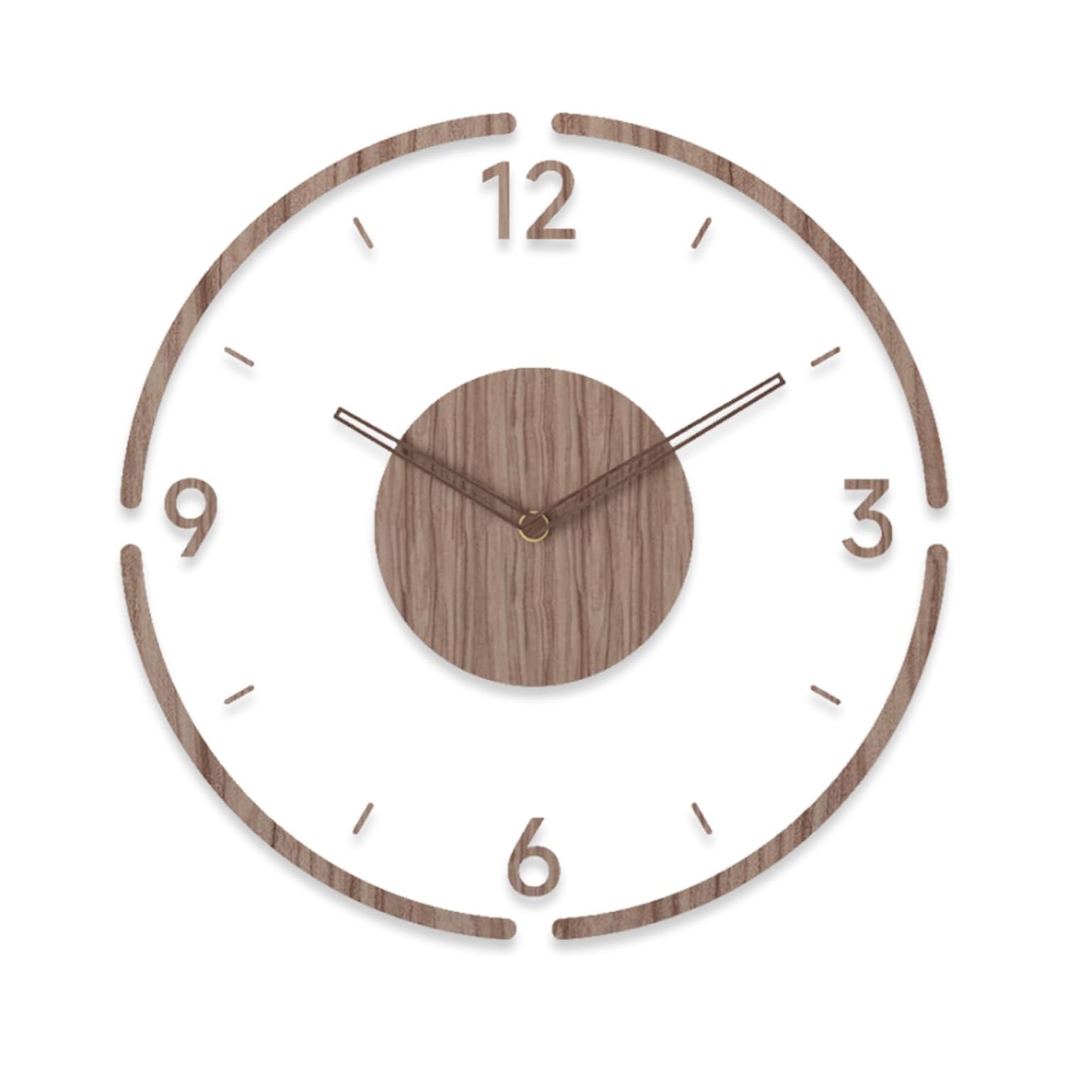 30&nbsp;cm – Horloge murale simple et moderne, design en bois et acrylique givré, horloge murale silencieuse et sans crochet alimentée par piles,