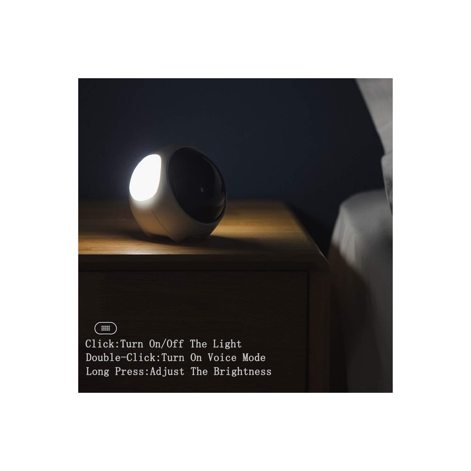 Voice-activated smart alarm clock - adjustable night light, dual alarms, 5 ringtones and shake-to-snooze function, 12/24 hour display