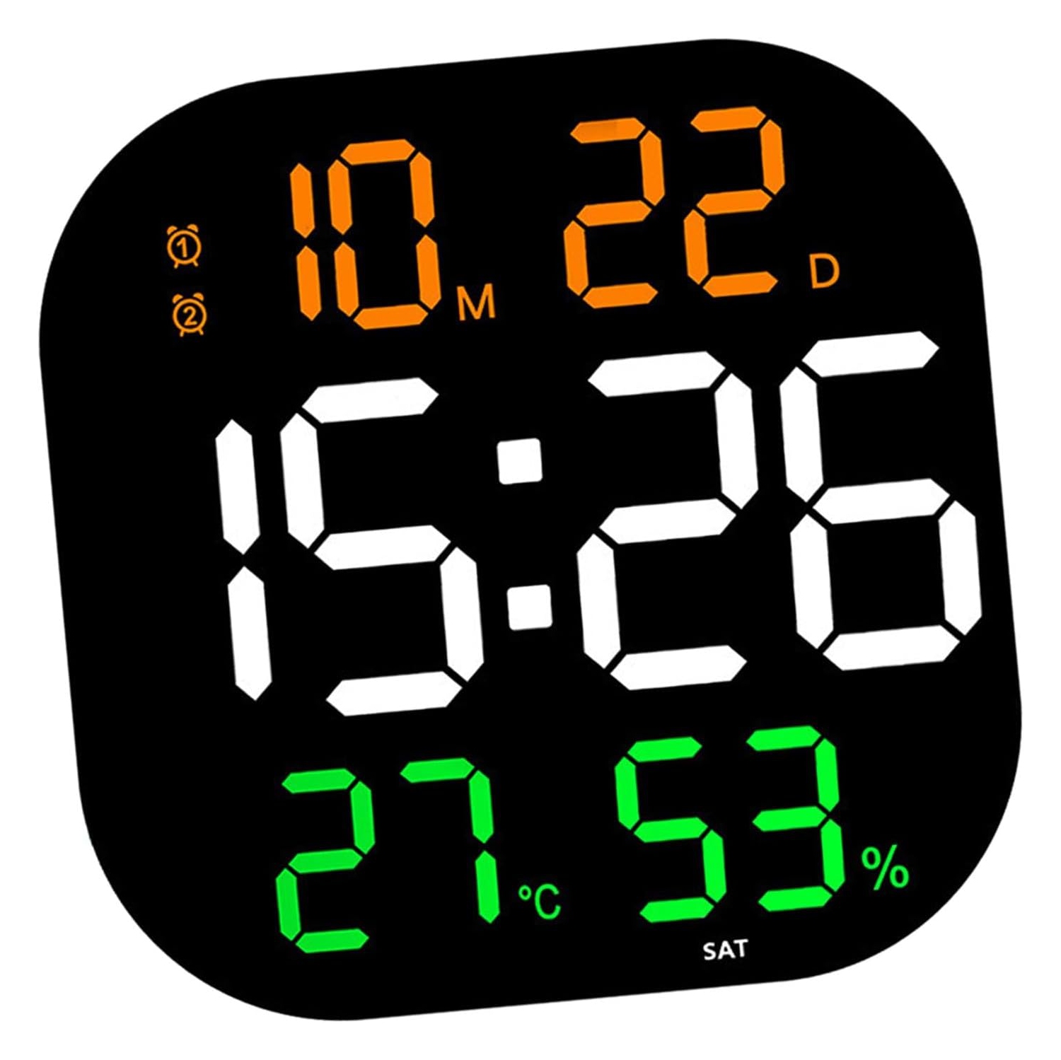 Horloge numérique intelligente avec capteur sans fil - grand écran, adapté aux personnes malvoyantes, installation murale ou de bureau