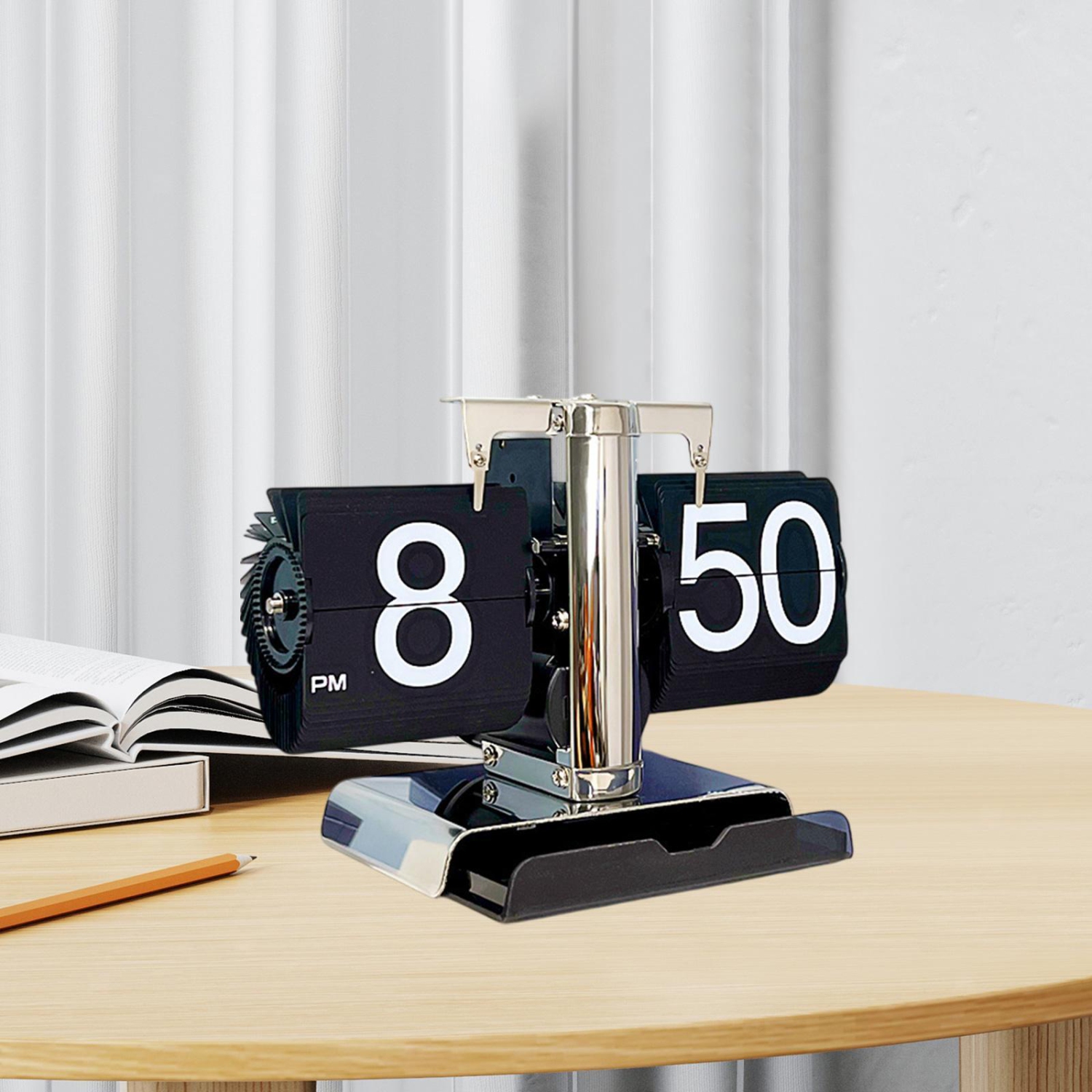 Ausgewogene digitale Klappuhr, kreative Mechanische Retro-Tischuhr mit Schubladenaufbewahrung, Heimdekoration, geeignet für Schlafzimmer und Büro