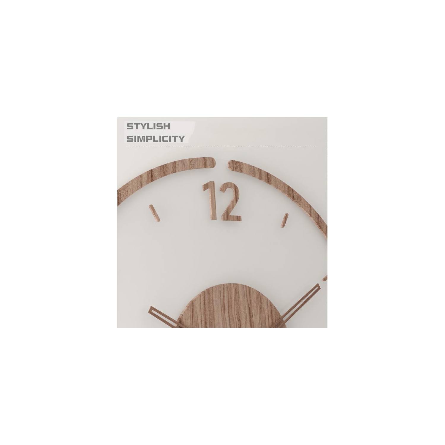 35cm simple modern wall clock, frosted acrylic and wooden design, silent and tickless battery-powered wall clock, round simple decorative living room