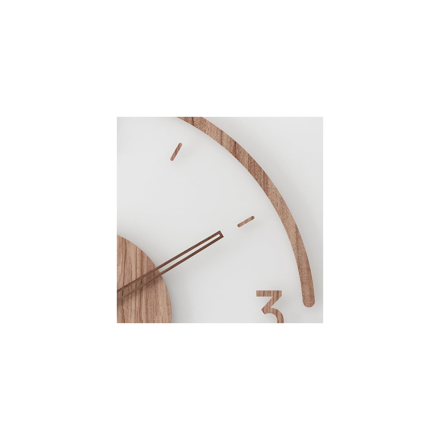 35cm simple modern wall clock, frosted acrylic and wooden design, silent and tickless battery-powered wall clock, round simple decorative living room