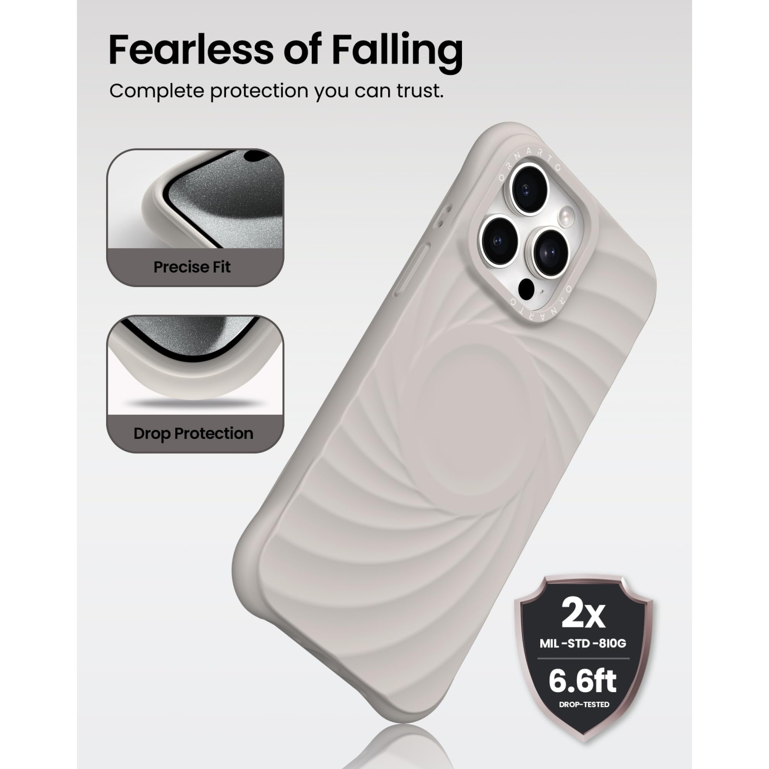 ORNARTO Vortuxe Designed for iPhone 15 Pro max Case, [Compatible with MagSafe/Military-Grade Drop Protection], Liquid Silicone Phone 15 Pro Max with