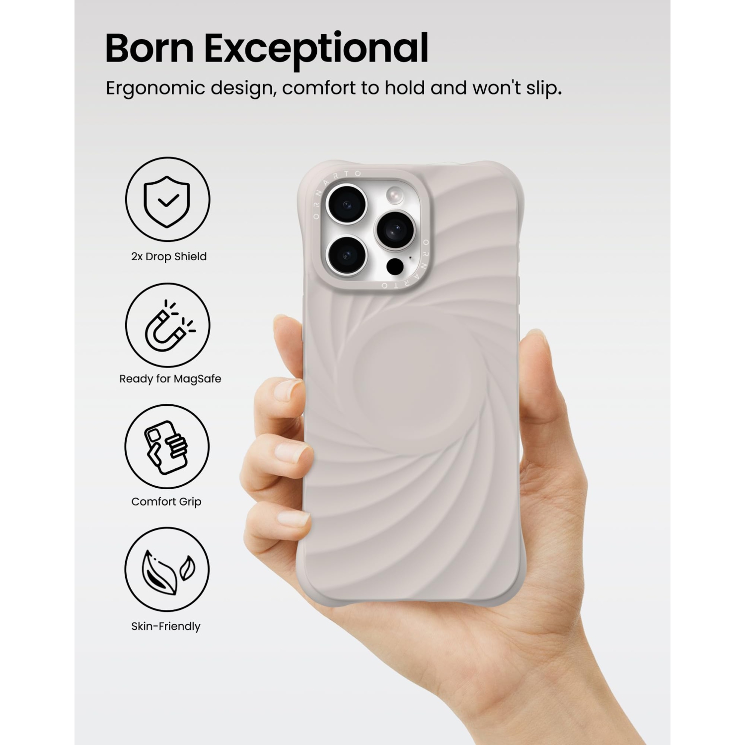 ORNARTO Vortuxe Designed for iPhone 15 Pro max Case, [Compatible with MagSafe/Military-Grade Drop Protection], Liquid Silicone Phone 15 Pro Max with