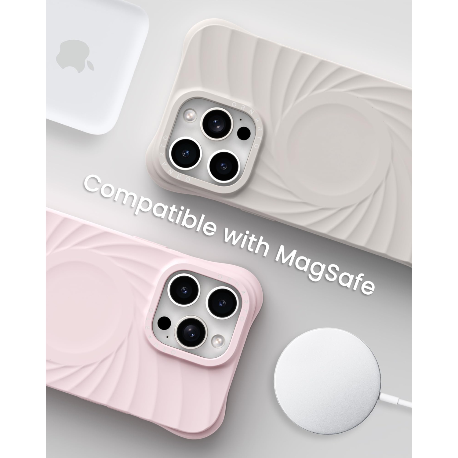 ORNARTO Vortuxe Designed for iPhone 15 Pro max Case, [Compatible with MagSafe/Military-Grade Drop Protection], Liquid Silicone Phone 15 Pro Max with