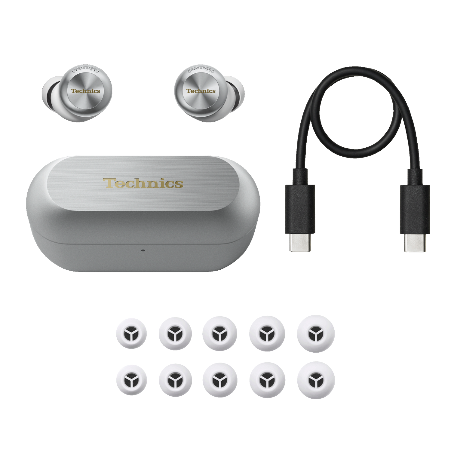 Technics EAH-AZ100 Reference Class Hi-Fi True Wireless Noise Cancelling Earbuds - Silver