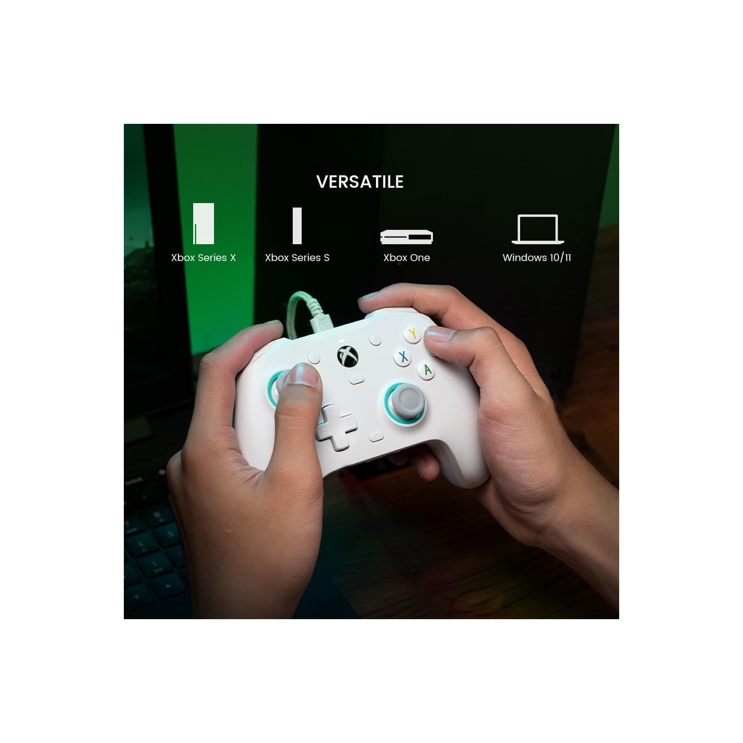 Manette avec fil G7 SE de GameSir pour Xbox Series X|S, Xbox One et Windows 10/11, manette de jeu prête à l'emploi avec manches à balai/gâchette à