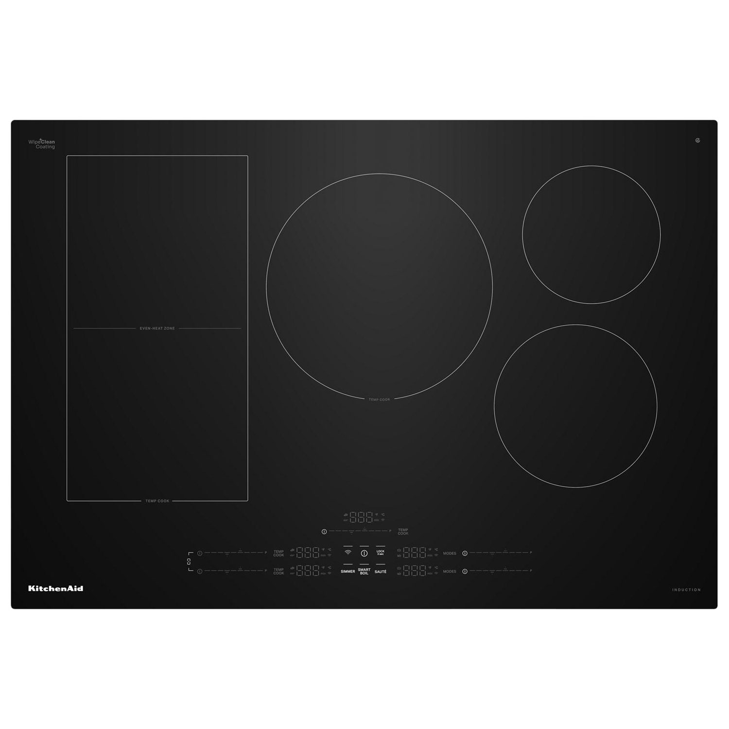 Surface de cuisson à induction Temp Cook à 5 éléments de 30 po de KitchenAid - Noir