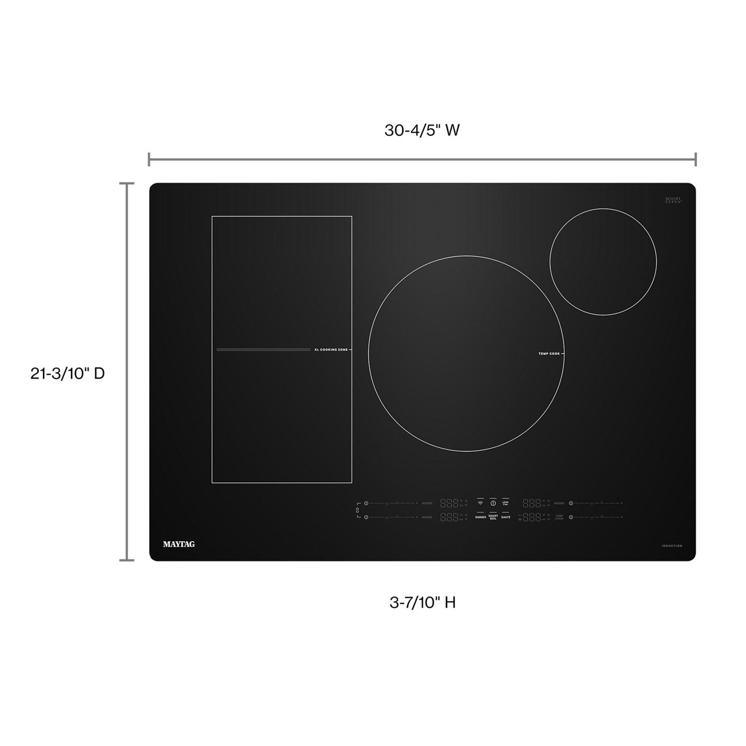 Surface de cuisson à induction de 30 po à 4 éléments de Maytag - Noir