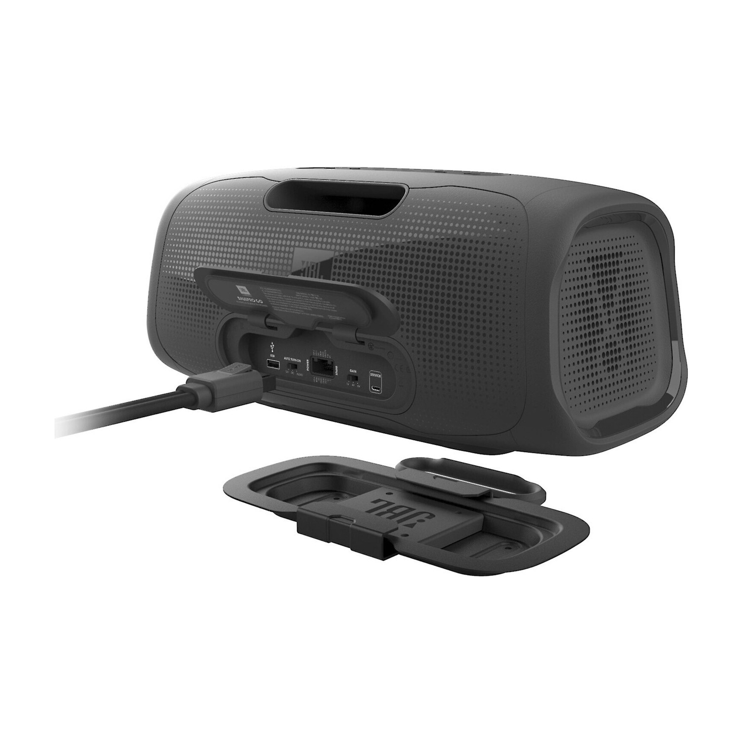 Haut-parleur d'extrêmes graves amplifié 100&nbsp;W BassPro Go de JBL avec haut-parleur BluetoothMD portatif intégré