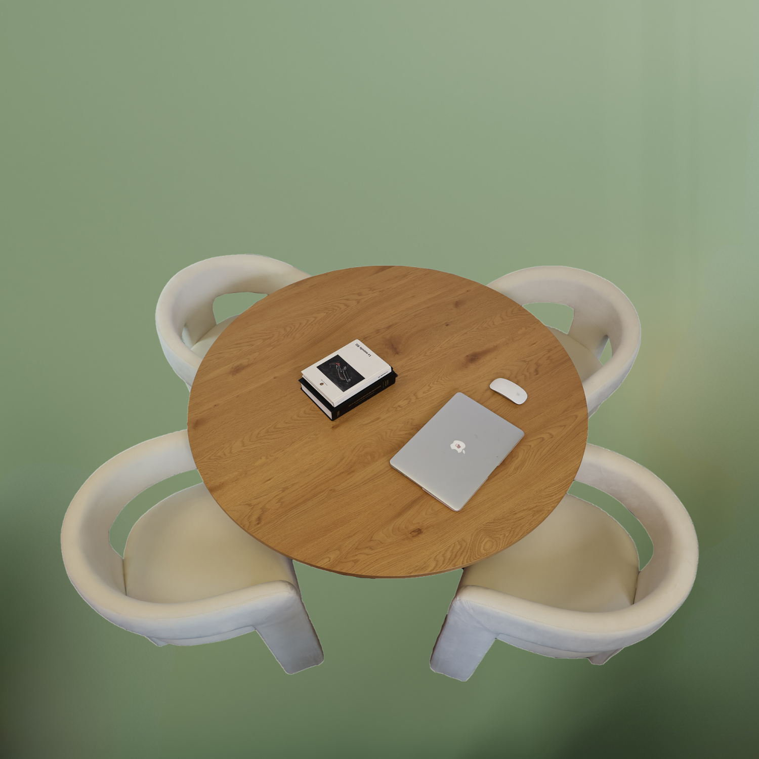 KOSSMAI – Table de salle à manger ronde moderne avec caisson pour salle à manger, salon, entrée de 35&nbsp;po pour 4&nbsp;personnes, chêne