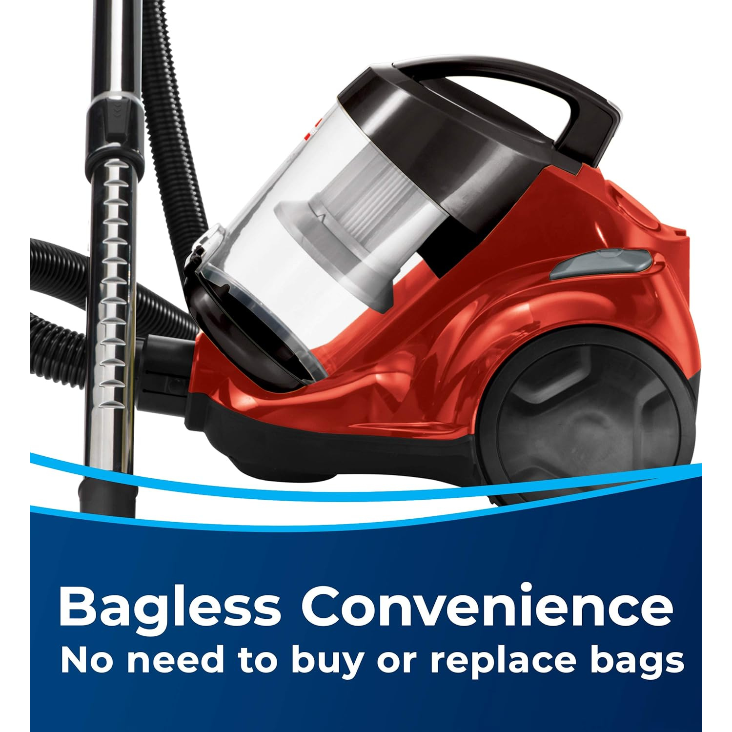 Bissell - Canister Vacuum Cleaner - Zing Bagless - Lightweight Compact - Straight Suction - Hard Floor and Low-Pile Carpet | 21565