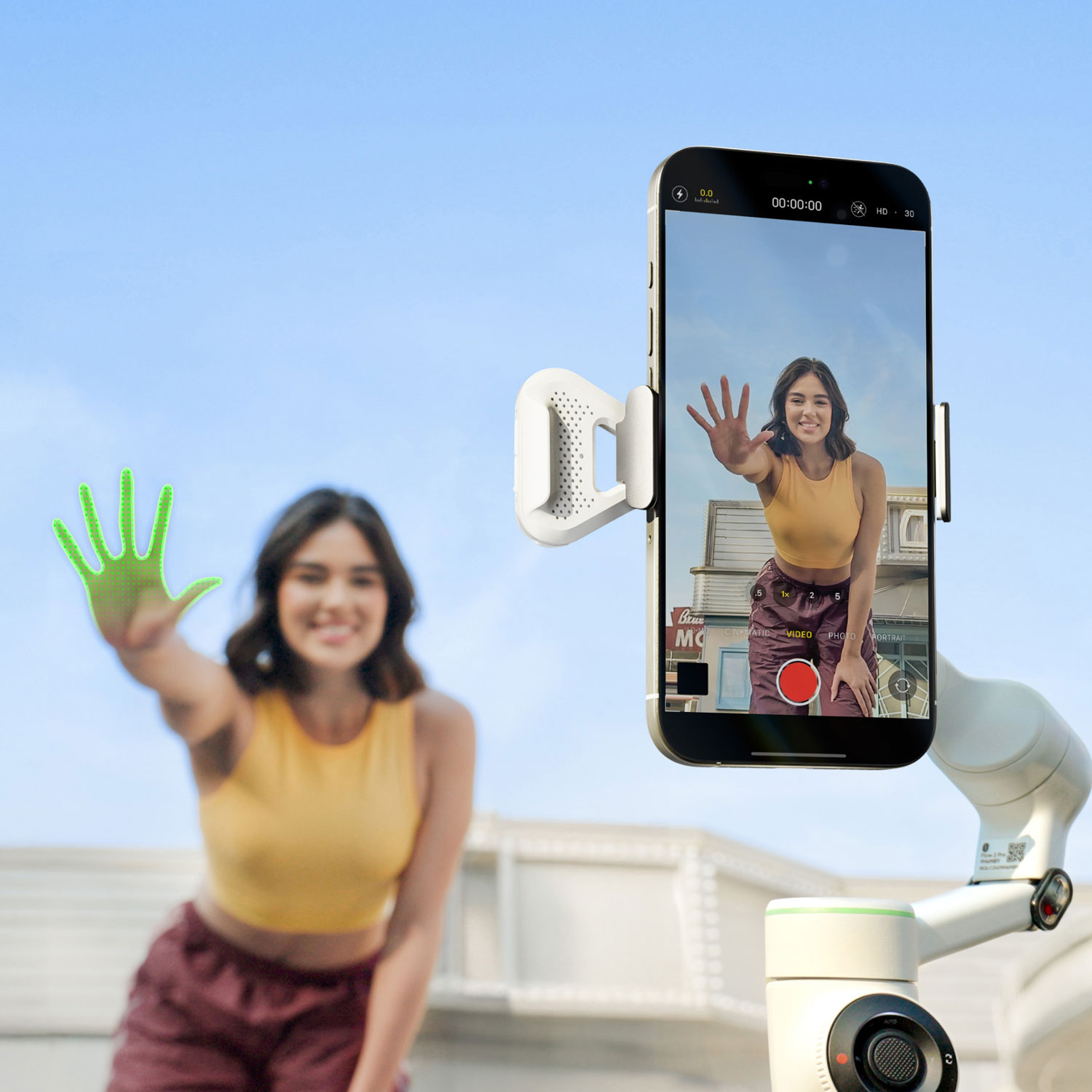 Ensemble avec stabilisateur à cardan Flow 2 Pro d'Insta360 - Blanc