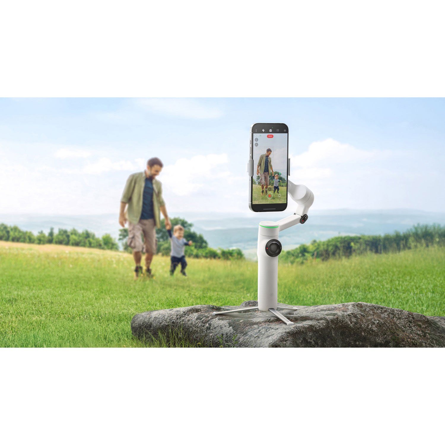 Ensemble avec stabilisateur à cardan Flow 2 Pro d'Insta360 - Blanc