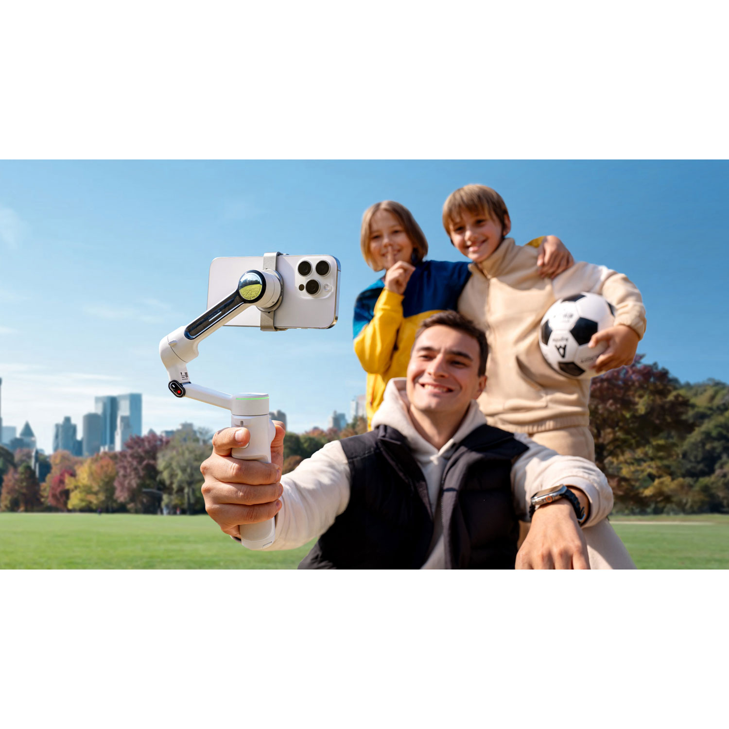 Ensemble avec stabilisateur à cardan Flow 2 Pro d'Insta360 - Blanc