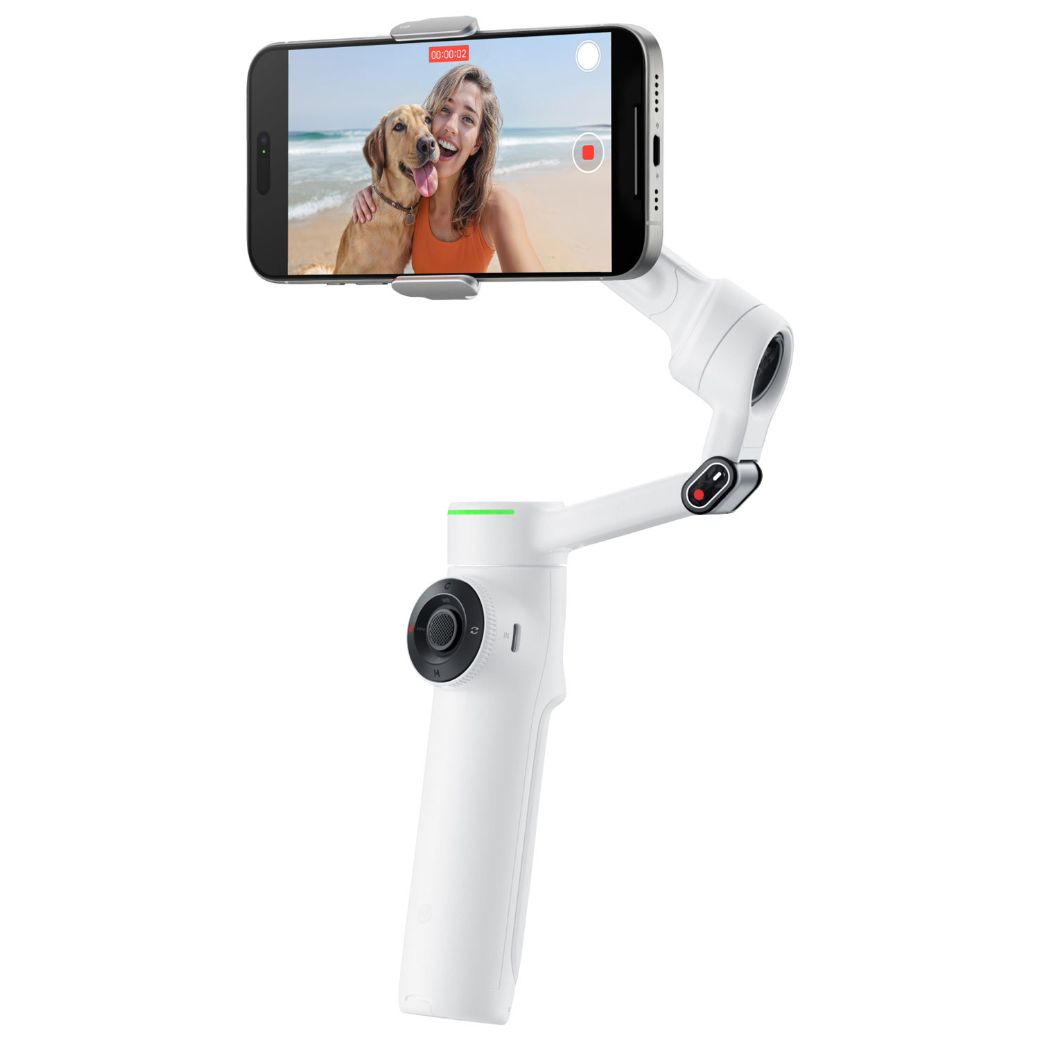 Ensemble avec stabilisateur à cardan Flow 2 Pro d'Insta360 - Blanc