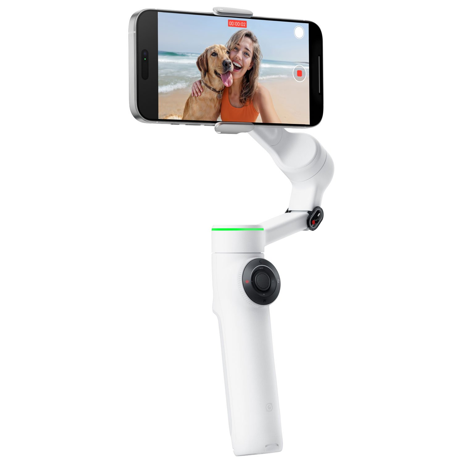 Ensemble avec stabilisateur à cardan Flow 2 Pro d'Insta360 - Blanc