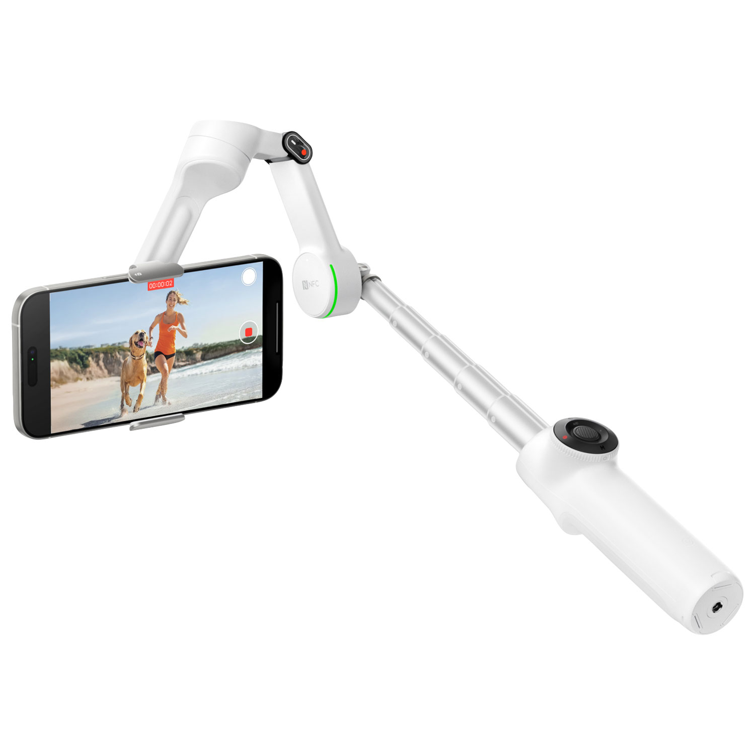 Ensemble avec stabilisateur à cardan Flow 2 Pro d'Insta360 - Blanc
