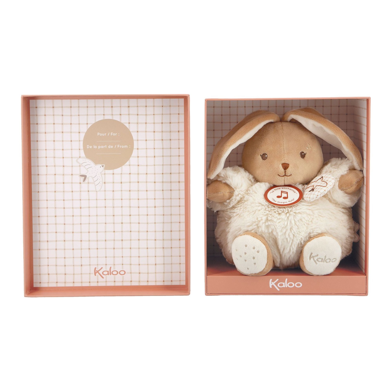 Kaloo Patapouf Musical Rabbit Soft Toy - Cream