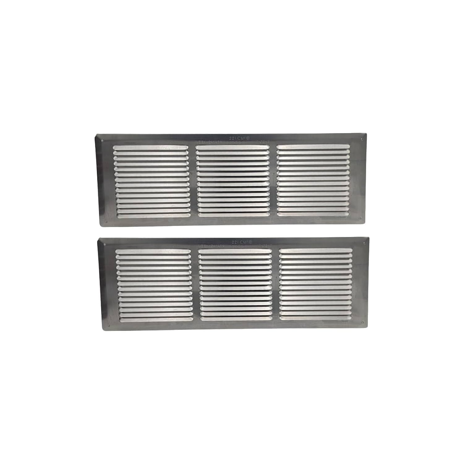3D Crystal Set of 02-16" x 6" Inch Chrome Finish Air Vent Cover - Steel Return Air Grilles - for Ceiling and Sidewall - HVAC - with Protection MESH