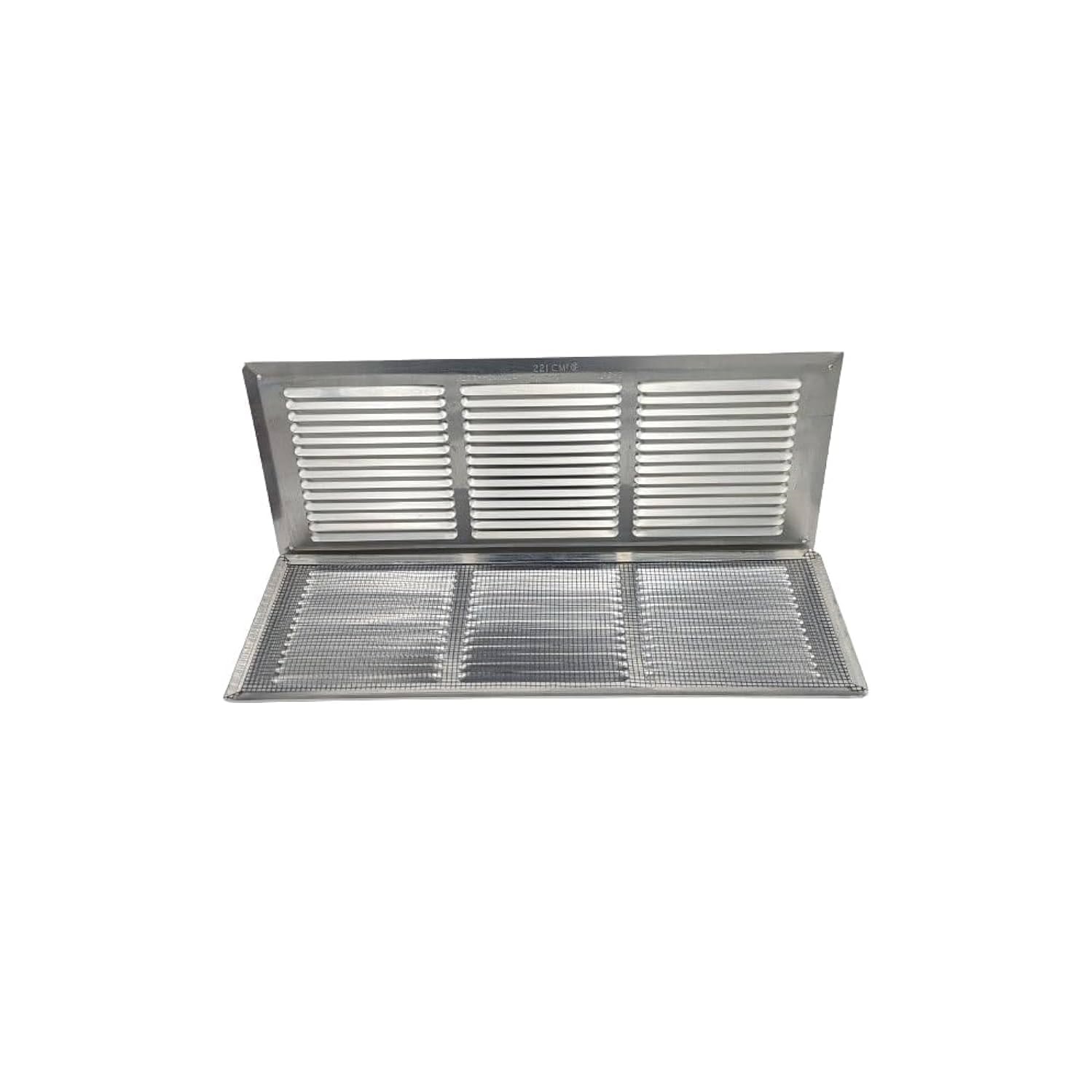 3D Crystal Set of 02-16" x 6" Inch Chrome Finish Air Vent Cover - Steel Return Air Grilles - for Ceiling and Sidewall - HVAC - with Protection MESH
